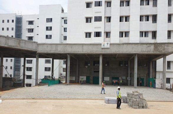 Entrance into the hospital at kannigapuram is nearly ready for patients