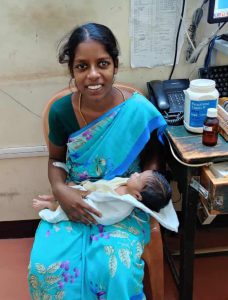 Madhu with her baby after the second operation at schell hospital CMC Vellore