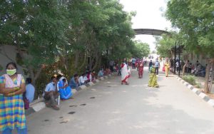 Waiting to see doctors at Chittoor hospital during the COVID pandemic in October 2020