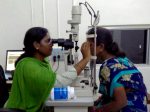 Equipment at the new Rusha eye clinic means they can do special eye exams as shown here