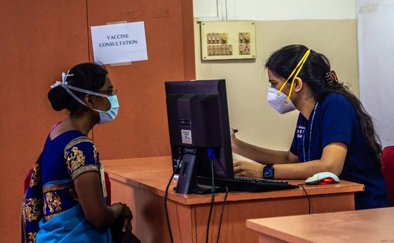 COVID vaccine consultation desk